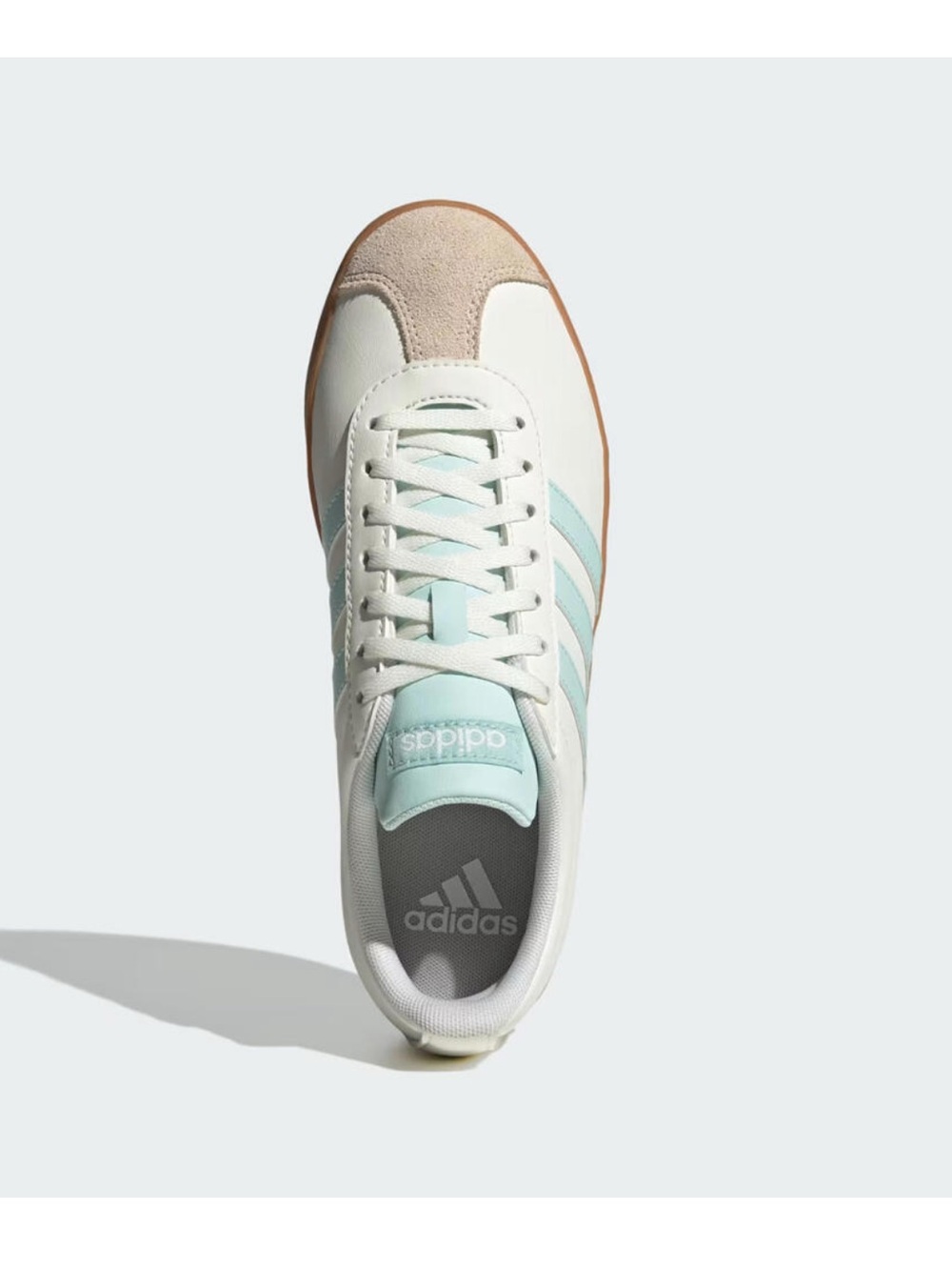 Adidas Women's VL Court Base White turquoise with Gum Sole Sneakers (7.5) - Picture 7 of 9